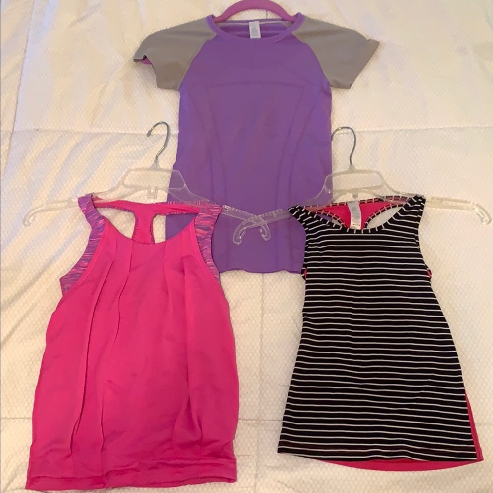 Ivivva bundle/3 tops;2 tanks,1 tight workout shirt